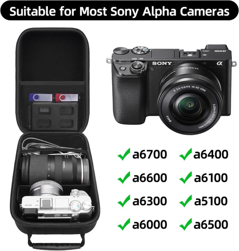 Hard Carrying Case for Sony Alpha a6400 / a6700 / a6600 / a6100 / a6500 / a6300 / a6000 Mirrorless Digital Camera (Case