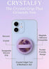 CRYSTALFY Grips by Rose Quartz Crystal Magnetic Phone Ring Grip Silicone Slim Phone Holder with Swappable Natural