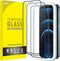 JETech 3-Pack Full Coverage Tempered Glass Screen Protector for iPhone 12/12 Pro 6.1", Black Edge, HD Clear,