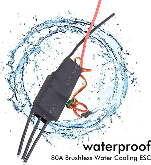 Naroote 80A Brushless Esc, Brushless Motor Controller, ESC Brushless Water Cooled ESC for RC Boat Accessories