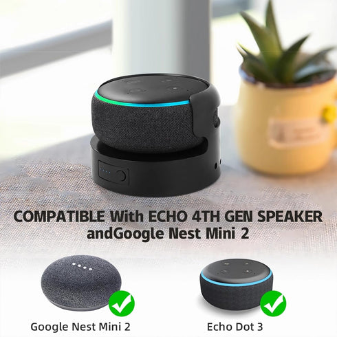 Battery Base for Echo Dot 3rd Gen Battery Stand Portable Charger for Dot 3rd & Google Mini 2 Back up Battery 8 Hours Play time, Not Include Speaker (Black 5200)