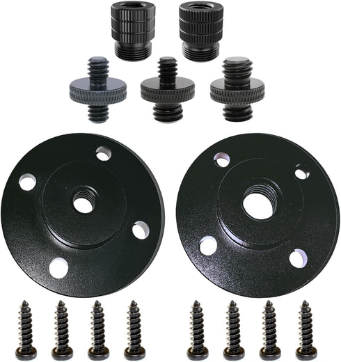2PCS Camera Adapter Mount Multifunction Desktop Microphone Flange Mount Male 1/4-20 and 3/8-16 and 5/8-27 Inch Female