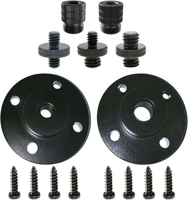 2PCS Camera Adapter Mount Multifunction Desktop Microphone Flange Mount Male 1/4-20 and 3/8-16 and 5/8-27 Inch Female