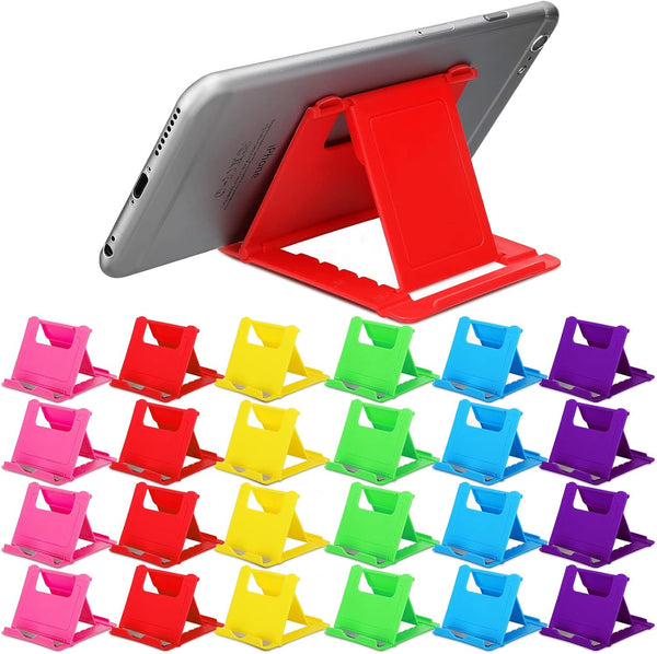24 Pcs Cell Phone Stand, Adjustable Tablet Stand, Universal Foldable Multi Angle Pocket Phone Stand for Desk,