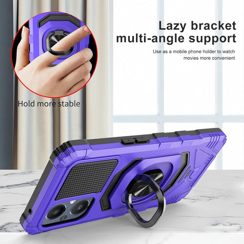 Ailiber Compatible with OnePlus Nord N20 5G Case, 1+Nord N20 Case with Screen Protector, Ring Kickstand for Magnetic Car Mount, Heavy Duty Shockproof Protective Phone Cover for OnePlus Nord N20-Purple