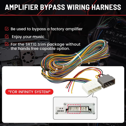 2002-2004 RED WOLF Car Factory Amplifier Bypass Wiring Harness Fit for Dodge Ram OEM AMP Wire Cable Plug Connector