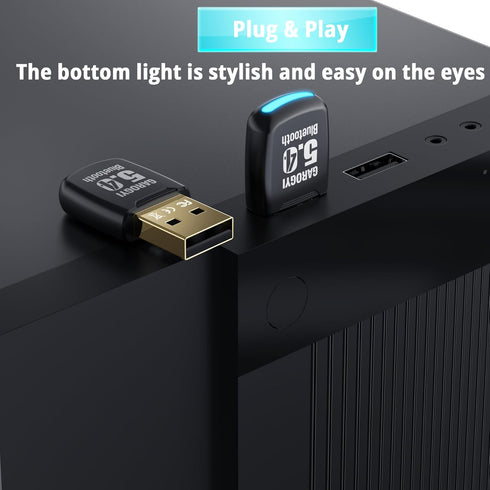 USB Bluetooth 5.4 Adapter for PC - Plug & Play for Windows 11/10 - Mini 5.4+EDR Dongle for Laptops, Keyboards, Headsets