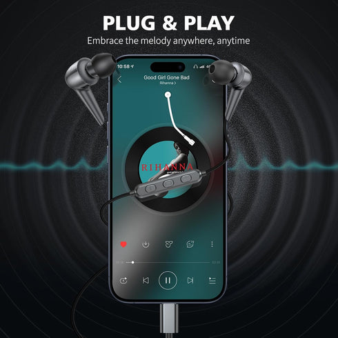 USB C Earbuds Wired Headphones with Microphone for Samsung Galaxy S24 Ultra S23 FE S22 S21 Z Flip Fold 5, USB Type C