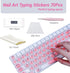 WANTHER (70 Raised Keyboard Stickers for Long Nails with Letters - Heart-Shaped Antistatic Silicone Protective Cover