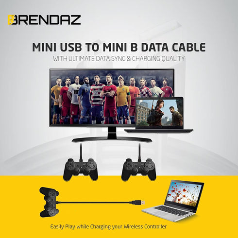 Mini USB to Mini B Data Cable for Ultimate Data Sync & Charging Quality Compatible with PS3, Dash Cam, Digital Cameras,