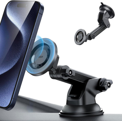 ESR HaloLock MagSafe Car Mount, Dashboard Magnetic Phone Holder for iPhone 15/14/13/12, Windshield Mount