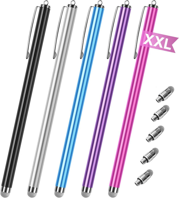 5 Pack Long Pen Body Stylus Pens for Touch Screens, High Sensitivity & Fine Point Capacitive Pen for iPad, iPhone,