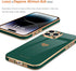 Teageo Cute Love Heart Luxury Bling Case for iPhone 14 Pro Max, Raised Full Camera Protection Bumper, Blackish Green