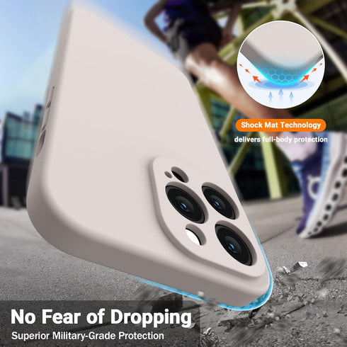 AOTESIER iPhone 14 Pro Max Case, 6.7" Silicone, Shockproof, Anti-Scratch, Stronger Camera Protection + 2 Screen