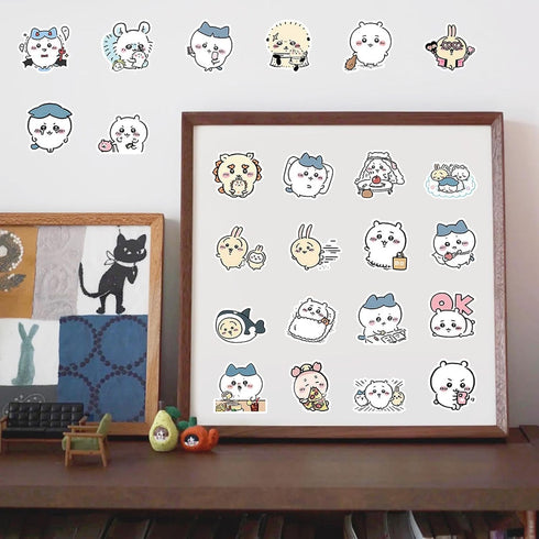 60pcs Kawaii Chiikawa Stickers for Kids Travel Case, Cute Japanese Cartoon Vinyl Stickers for Teens