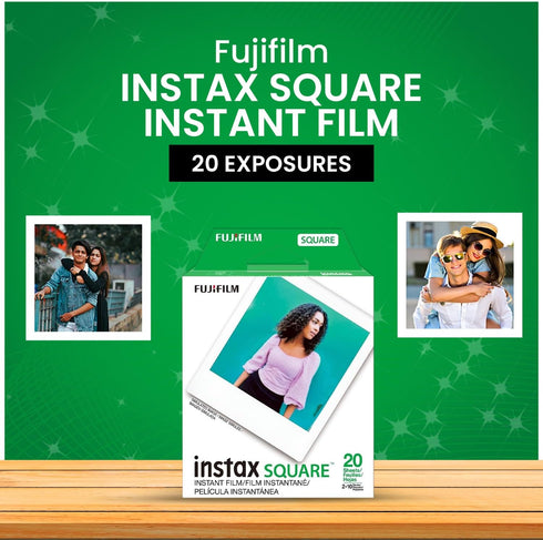 Fujifilm Instax Square Instant Film - 20 Exposures (20 Sheets) for Fujifilm Instax Square Camera + BluebirdSales