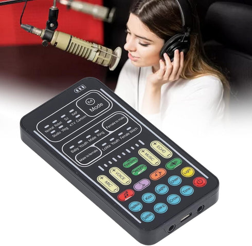 Portable Voice Changer, Handheld Bluetooth Disguiser with Sound Effects, Mini Gaming Sound Card