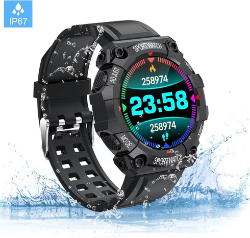Waterproof Smart Watch, 1.3 Inch Color Fitness Tracker, Message Reminder, Compatible with Android and iOS