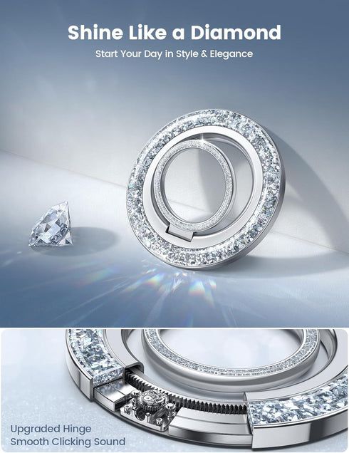 Lamicall Magnetic Phone Ring for MagSafe Grip, Stylish Twinkle Ring Holder Stand for iPhone 15/14/13 Pro Max Plus