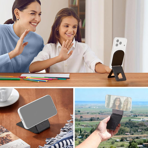NEEWER PA139 Magnetic Phone Desk Tripod Stand Selfie Stick, Multi Angle Foldable Lightweight Portable Leather Cell