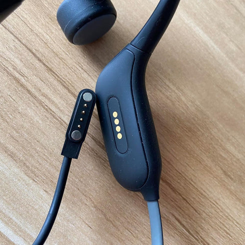 Replaceable USB Magnetic Charging Cable for Wireless Bluetooth Bone Conduction Headphones, Smartbands, and Smartwatches - Rectangular 4pin