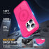 MOCCA Strong Magnetic Slim Translucent Case for iPhone 15 Pro, Military Drop Protection, Hot Pink