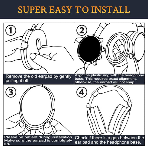 SOULWIT Cooling-Gel Earpads Replacement for Sennheiser Headphones - Ice Silk Fabric Ear Pads for HD650, HD660S, HD600,