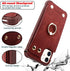 iPhone 11 Wallet Case with Credit Card Holder, Leather Shockproof Cover with 360° Rotation Ring Stand - Burgundy