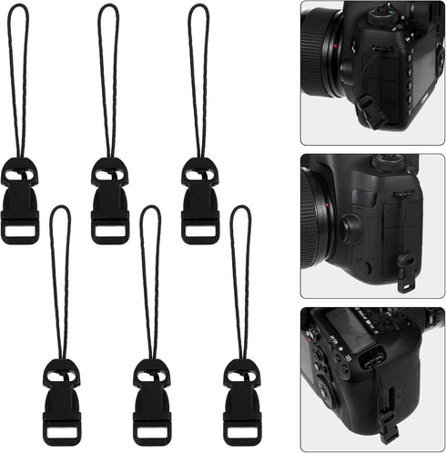 Quick Release Camera Strap, 6 Pcs Black QD Loops Connector for Digital Cameras, Binoculars