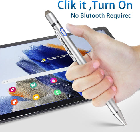 High-Precision Fine Tip Stylus Pen for Samsung Galaxy Tab A8 A7, 2 in 1 Sensitive Pencil for Writing and Drawing (Grey)