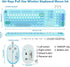 Wireless Keyboard Mouse Combo - MOFII 104 Round Keys Full-Size Cute Colorful Keyboard and Mouse for PC/Mac