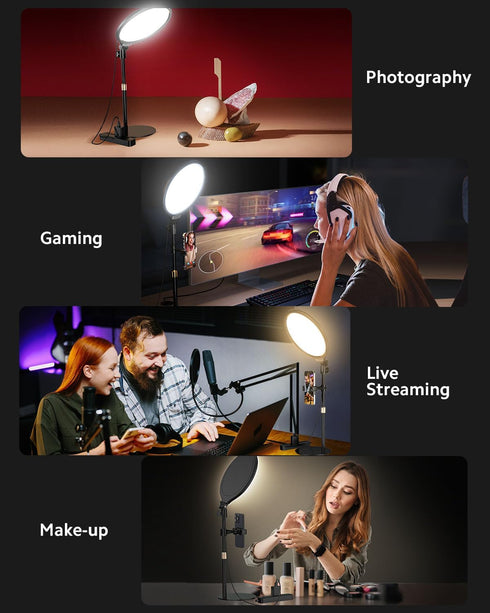 Ring Light with Stand for Zoom Meetings, 360° Rotate 10.5" Zoom Lighting for Video Calls and Live Streaming