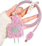 DIY Cable Protector for Apple iPhone Charger, Cute Glitter Bling Love Heart Design, USB Case Wire Cable Saver, Pink