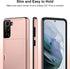 Jiunai for Samsung Galaxy S21 Plus Case, Rose Gold Credit Card IDs Cash Holder Shell Wallet Case Slide Cover