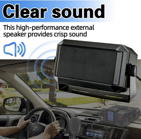 Rectangular External Communications Speaker - CB Radio Speaker for Ham Radio, External Scanners for All 3.5mm Audio