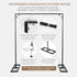 8.2FT 2 Balloon Arch Stand, Square Wedding Arch Frame, Metal Black Heavy Duty Backdrop Adjustable Stand, Extra Clamps