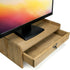 Excello Global Products Wooden Monitor Stand with Drawer for Desktop Organization of Notebooks, Pens, and Office
