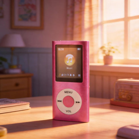 Heayzoki MP3 1.8 Inch 64GB, Player with Bluetooth, Music Player with Built-in HD Speaker, LCD Screen, HiFi Sound