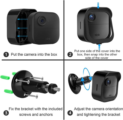 Wall Mount Bracket for Blink Outdoor 4 (4th Gen) & Blink Outdoor 3 (3rd Gen) Camera, Weatherproof Protective Cover -
