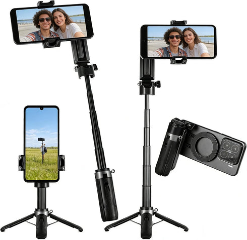 KYDEVO 4-in-1 Magnetic Selfie Stick for iPhone/Android - Multifunctional 360 Rotation Extendable Tripod