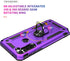 Androgate Purple Moto G Stylus/Pro Case with Tempered Glass Protectors, Ring Kickstand Car Mount, Shockproof Cover