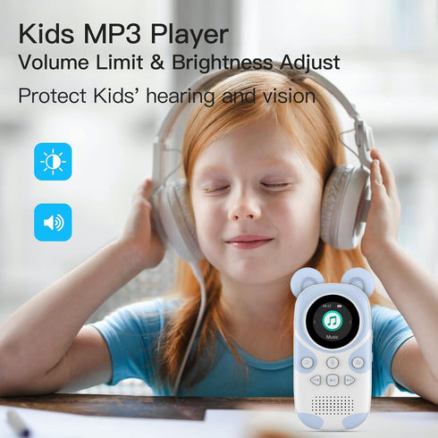 RUIZU 64GB Bluetooth MP3 Player for Kids, Cartoon Zoo Music Player with Speaker, FM Radio, Voice Recording, Expandable