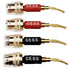CESS-220 Pin Banana Plug to 4mm Female Banana Jack, 4 Pack, Braided-Type