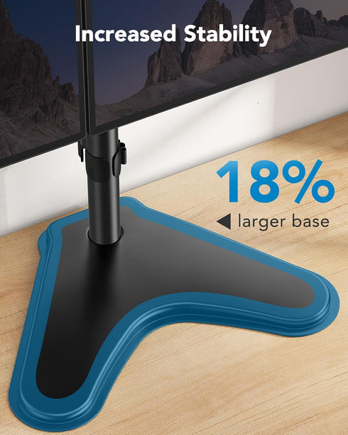 HUANUO 32 inches 17.6lbs 2 Dual Monitor Stand up to per Arm, High-Grade Aluminum Free Standing Dual Monitors Mount