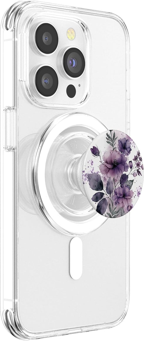 Purple Lavender Blossom Leaves Floral Girly PopSockets PopGrip for MagSafe