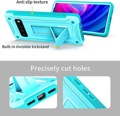 Compatible with Google Pixel 6 Case - Ultimate Drop Protection Case with Kickstand (Blue)