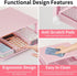 Small Pink Laptop Stand for Desk, Monitor Stand, Office Desk Accessories, Computer Desktop Stand with Drawer for Home