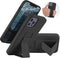 LAUDTEC Silicone Kickstand Case for iPhone 12/12 Pro, Flexible Soft Liquid Silicone Cover with Metal Hand Strap (Black)