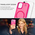 BENTOBEN Hot Pink Magnetic Case for iPhone 13/14 - Slim, Shockproof, Translucent Matte, Compatible with MagSafe.