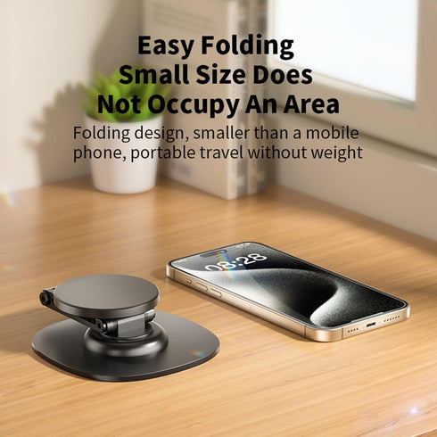 KOBBRAN 360 17 16 Max/15/14/13/12 Magnetic Phone Stand for Desk Rotating Adjustable Foldable Aluminum for MagSafe Cell